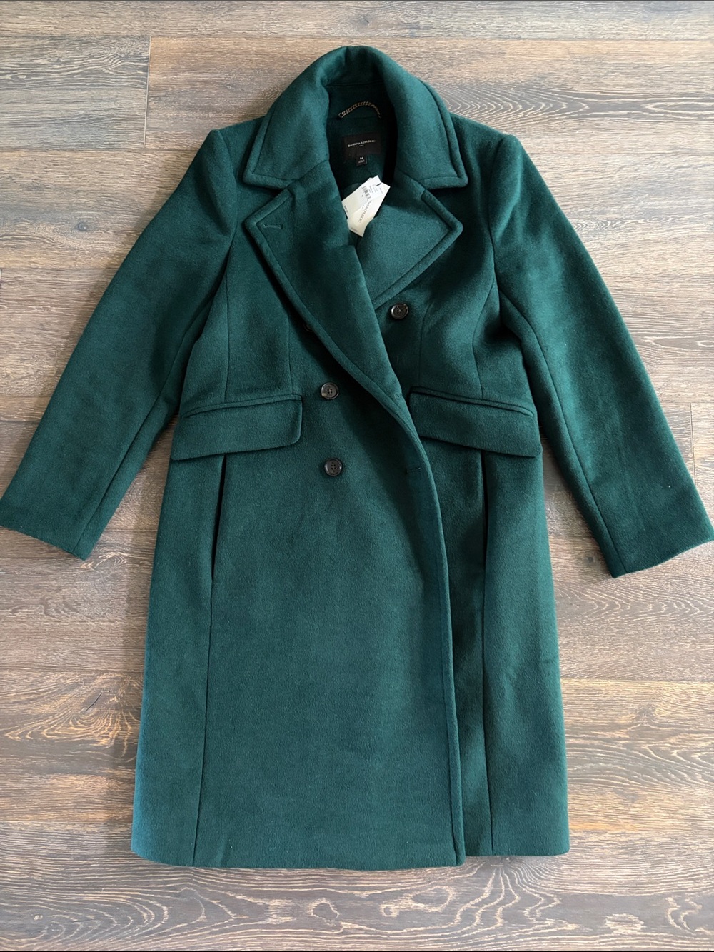 Banana Republic Women's Double-Breasted Pea Coat - Forest Green